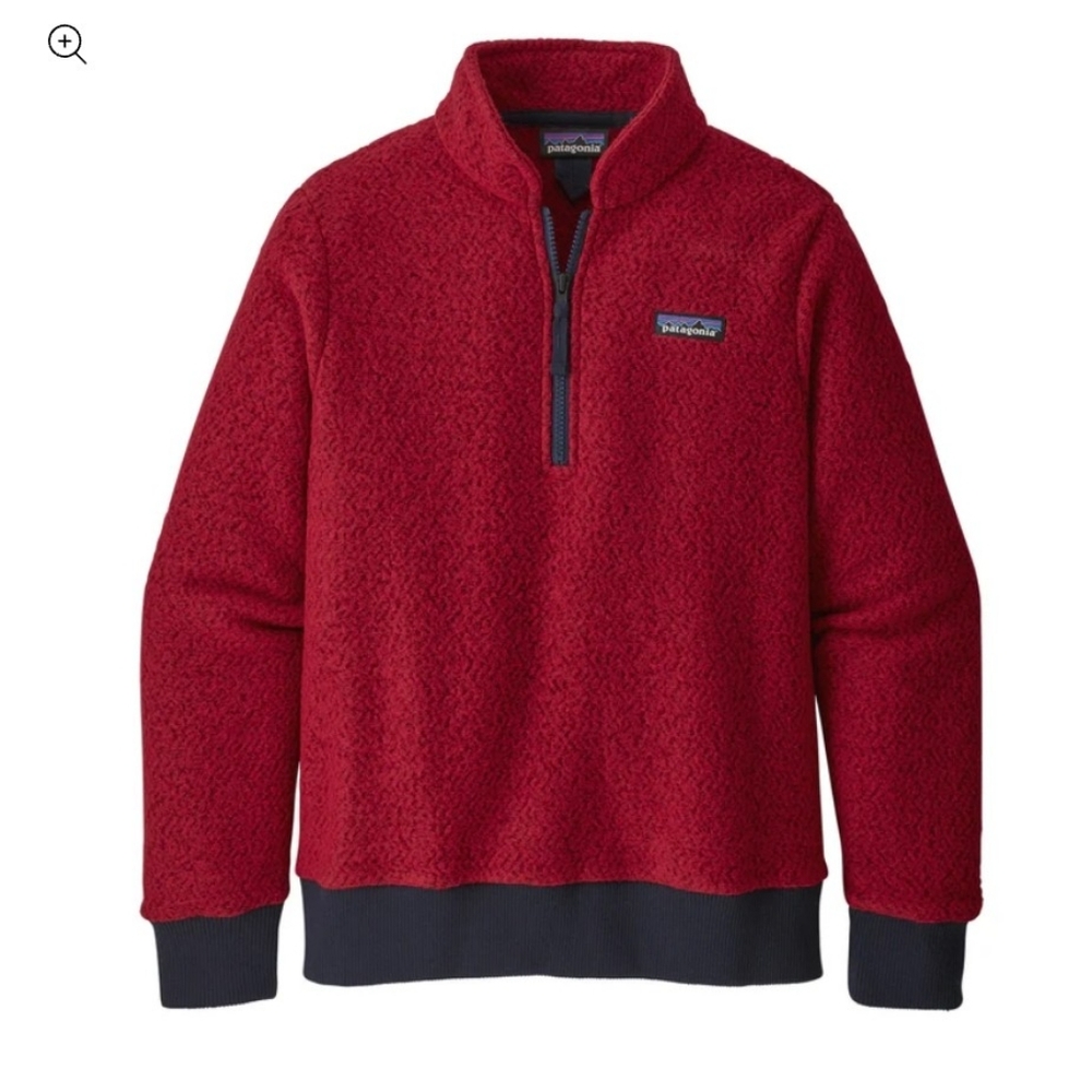 Patagonia Red Sherpa Quarter-Zip Turtleneck Pullover